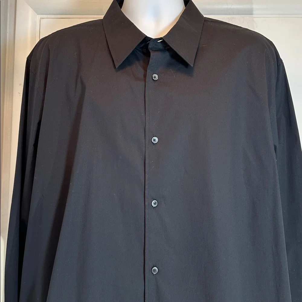 Calvin Klein Cotton Stretch Long Sleeve Black Dress Shirt XXL NWT